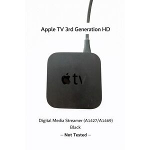 Apple TV 3rd Generation HD Digital Media Streamer Black A1427 A1469 Untested